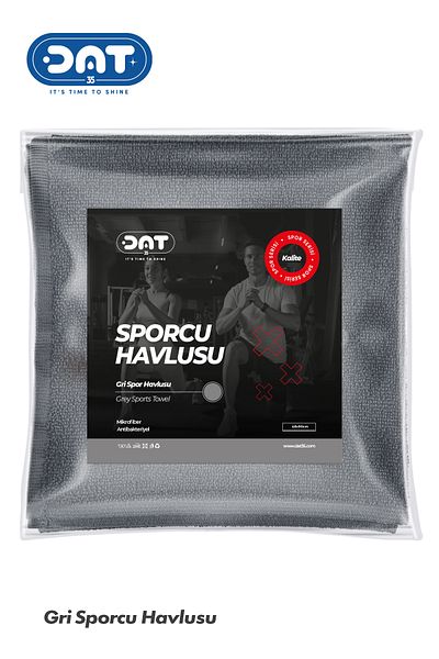 DAT35 Gym Fitness Antibacterial Sports Towel – Gray Athlete Towel Quick Dry Sweat Absorbent Microfiber