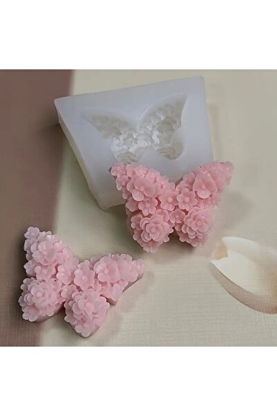 Elif Hobi Çiçekli Kelebek Mum Sabun & Kokulutaş Silikon Kalıp