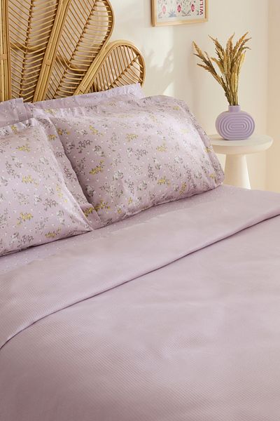 Karaca Home Noa Bamboo Single Pique Set Light Plum