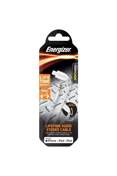Energizer كابل صوت ستيريو لايتنينج 1.5 متر أبيض