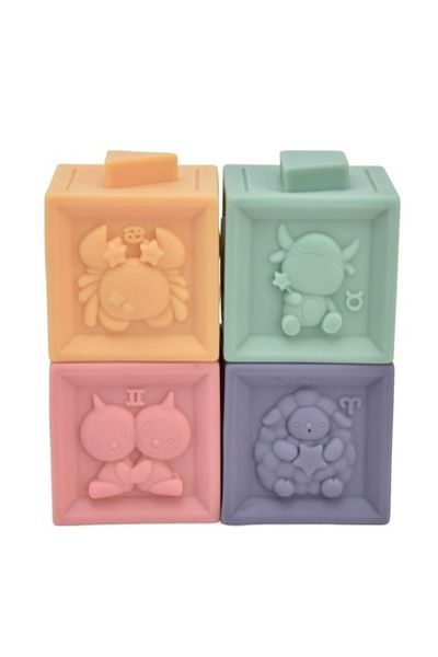 Empria Set Of 4 Building Blocks For Children, Colorful Educational Toy, , Numbers And Shapes