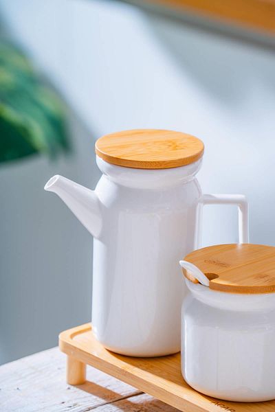 ACAR Pamira Bamboo Stand Oil & Spice Rack Set