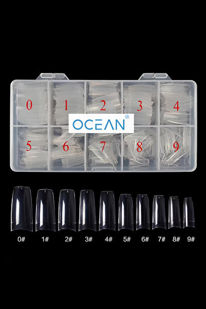 Ocean Yarım Ay Tips Tırnak 500'lü Şeffaf Tips Protez Tırnak
