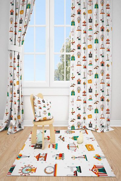 dekomingo Playground Children's Room 2 Wing Background Curtain