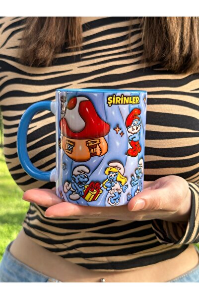 mug shop Şirinler Kaliteli Porselen Hediyelik Kupa Bardak