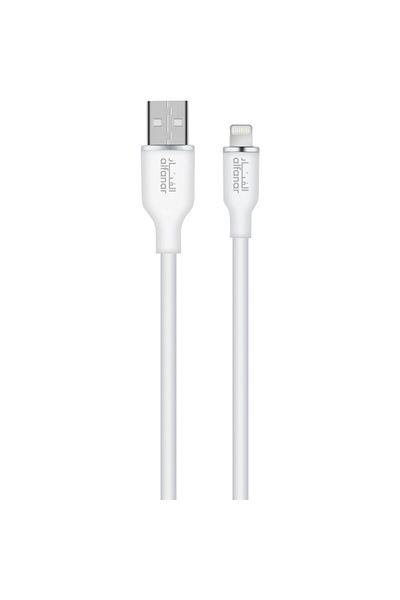 Alfanar 480Mbps 2.4A Silicone USB Type-A to Lightning Fast Charging Cable 1m