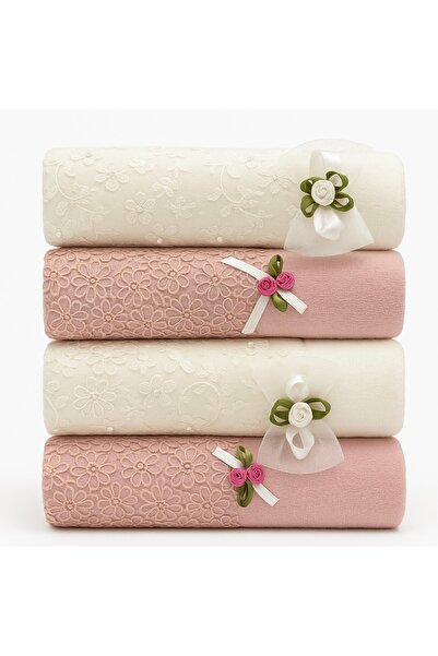 Prime Sleeks 100% бавовняні рушники для рук і обличчя з каймою, 4 штуки, рушники для весілля, 90x50 см