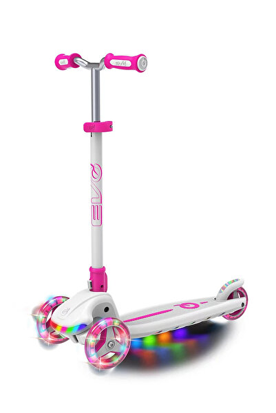 Feyza Oyuncak Katlanabilir 3 Tekerlekli Rainbow Işıklı Pembe Kız Çocuk Scoote...