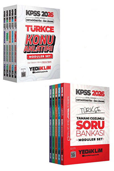 Yediiklim Yayınları 2026 KPSS Ortaöğretim Ön Lisans GY-GK Konu Anlatımı ve So...