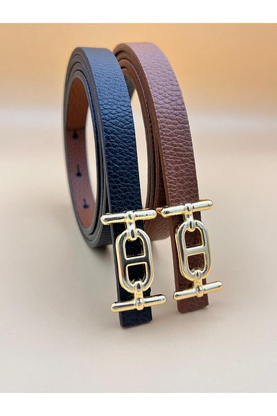 Desre Moda 2 τμχ Λεπτή χρυσή αγκράφα Γυναικεία ζώνη παντελονιού Ζώνη φόρεμα Ζώνη που τραβάει πουκάμισο ζώνη