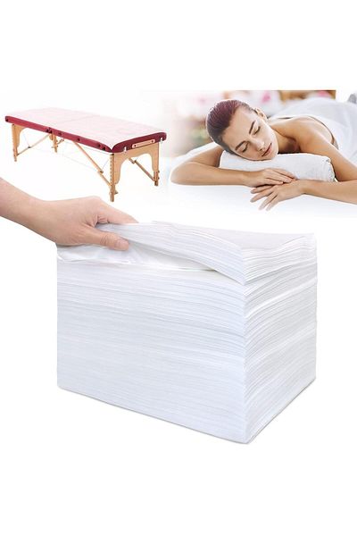 LA PERLA TECH 40 PCS Disposable Spa Bed Sheets, Waterproof Massage Table Sheet Protector, Non-Woven Fabric