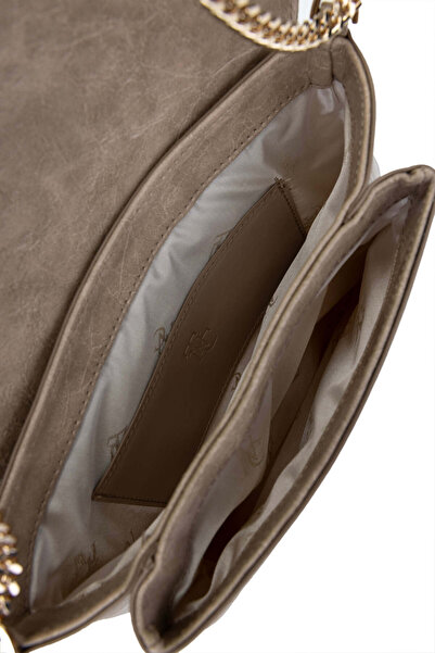 Tamer Tanca Women's Vegan Beige Patent Leather Shoulder Bag