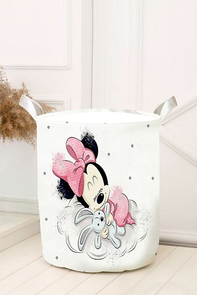 dekomingo Pink Mini Patterned Rabbit Toy Basket