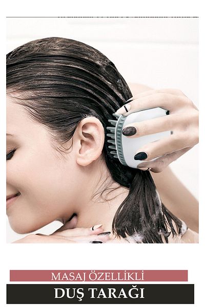 Nehir Portable Handheld Hair Scalp Massager Silicone Massage Comb Brush with Shampoo Tank