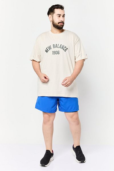 New Balance Men Relaxed Fit Short Sleeves Outdoor T-shirt, Beige