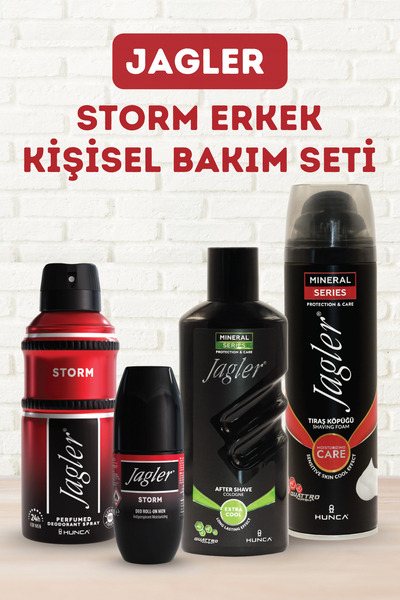Jagler Storm Erkek Kişisel Bakım Seti ( Deodorant-Rollon-Tıraş Köpüğü-Tıraş K...
