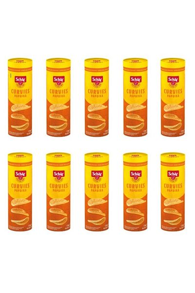 Schar Gluten Free Potato Chips Curvies Paprika 170 g 10 Pack