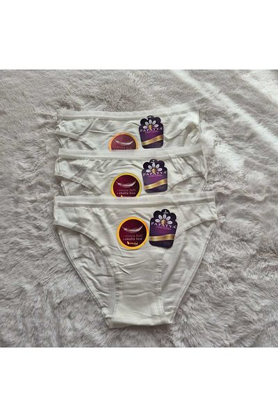HS İÇ GİYİM Women's 3-Piece White Modal Slip Panties – Soft, Breathable and Comfortable Design