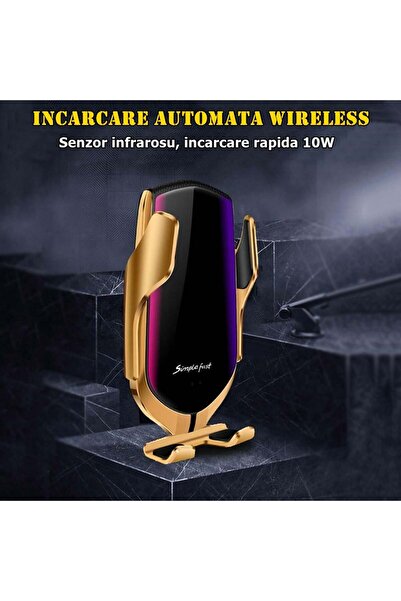 Depox Car holder with fast wireless charging, Vrum-Vrum Friend, plastic, universal, infrared sensor, 13 cm