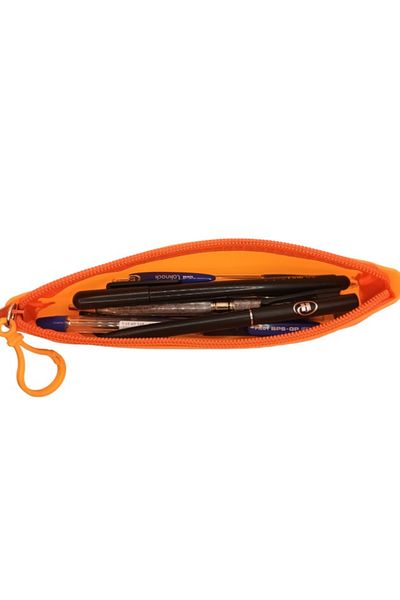 Empria Soft silicone pencil case, zipper closure, Empria, Orange