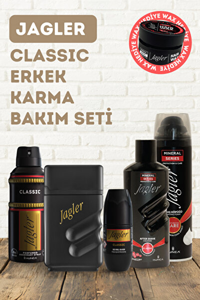 Jagler Classic Erkek Karma Bakım Seti (Parfüm-Deodorant-Rollon-Tıraş Köpüğü-T...