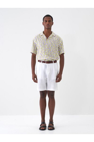 Xint Men's Lilac Regular Fit Linen Shirt