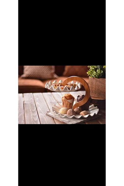 EFNAN Bamboo Isolde 2 Tier Cookie Holder Presentation Set