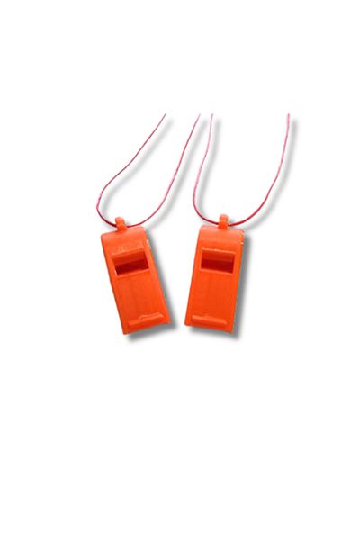 rmys Plastic Whistle / Earthquake Whistle / Sos Emergency Survival Whistle Orange - 2 Pieces