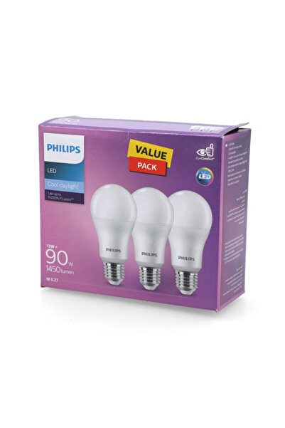 Philips 3-Piece 13W Non-Dimmable Energy-Saving Flicker-Free LED Bulb