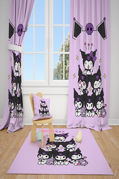dekomingo 2 Winged Heart Bubu and Dudu Baby and Children's Room Background Curtain