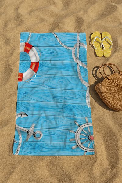 denizlicotton 80 x 150 cm Πετσέτα θαλάσσης, Πετσέτα με στάμπα, Πετσέτα θαλάσσης, Πετσέτα ξαπλώστρας