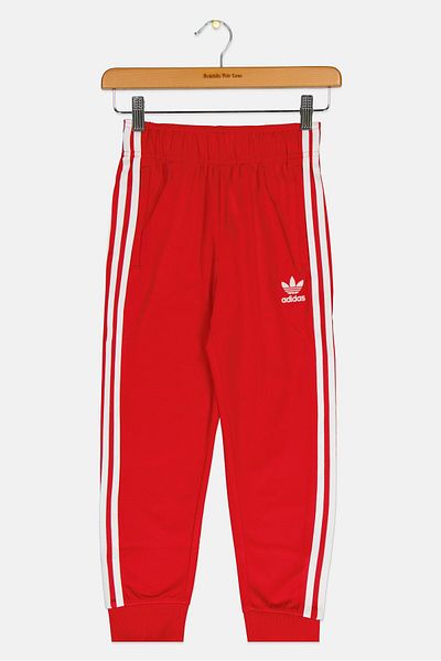 adidas Kids Boy Embroidered Logo Training Track Pants, Red