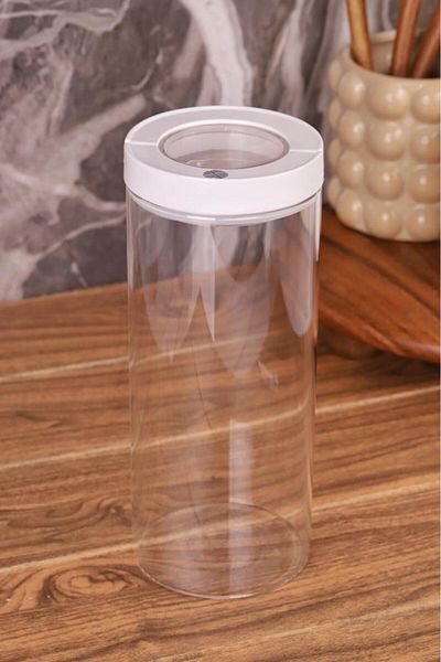 MİEN Lengo 2000 ml Sealed Vacuum Borosilicate Glass Food Storage Jar
