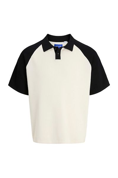 Jack & Jones Ανδρικό κρεμ μπλουζάκι πόλο Summer Raglan (12286186-SSB)