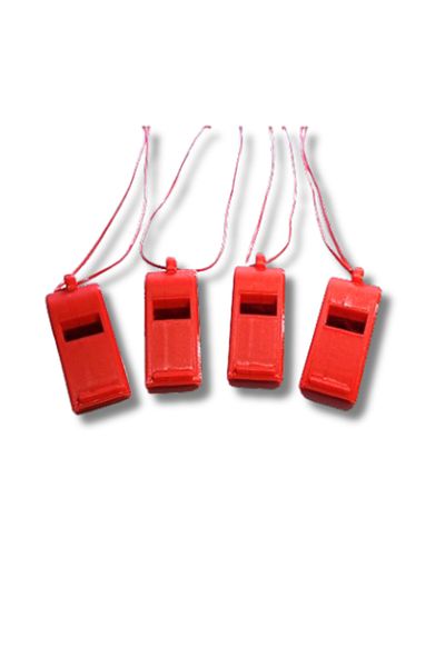 rmys Plastic Whistle / Earthquake Whistle / Sos Emergency Survival Whistle -Red - 4Pcs