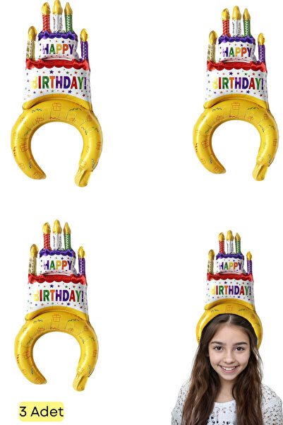 Parti Panya Happy Birthday Organizasyon-doğum Günü Parti Tacı [3 Adet]