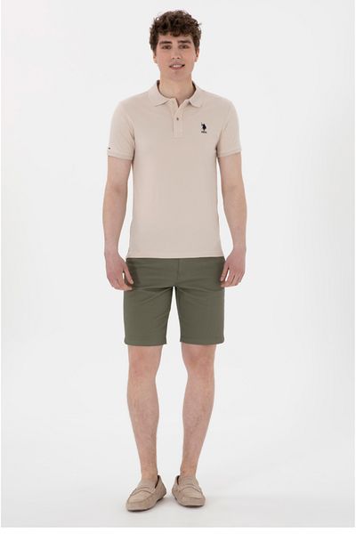 U.S. Polo Assn. Πόλο ασν ΗΠΑ σκούρο χακί 97% βαμβάκι 3% ελαστάν υφαντό σορτς