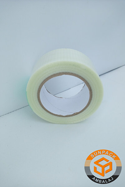 sunpack ambalaj Lifli Bant 50mm X 50m Enine-Boyuna (1 Adet) - Takviyeli, Yüksek Mukavemetli Sabitleme Bandı