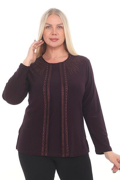 TRENDSE 2-piece lookinG Stoned Beaded Mother's Blouse - Stylish and EveninG Dress