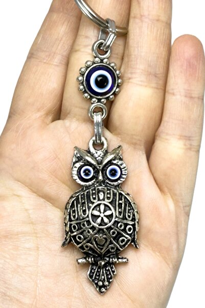 biuti Antique Owl Design Evil Eye Keychain, Gift Owl Keychain