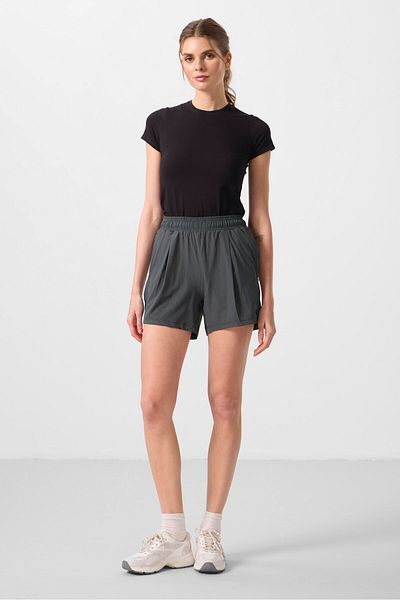 TOMMY LIFE Khaki Hidden Pocket Zippered Comfortable Form Women's Shorts - 91014