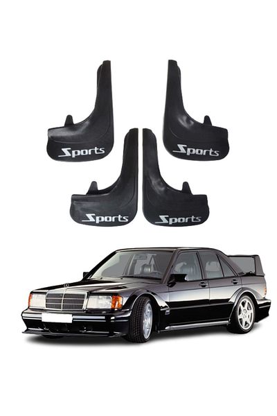 SONİKON LİNE Mercedes 190 E Compatible Sports Written 4-Piece Dust Cover Mudguard Mudguard Modified