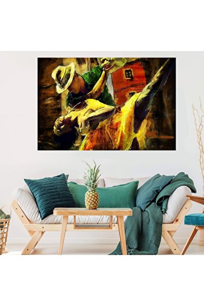 HDART Soyut Modern Tango Vals Dans Eden Çift Kadın Erkek Duvar Kanvas Tablosu...