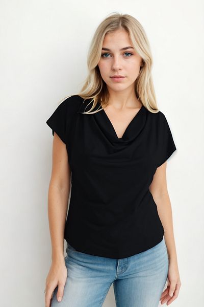 Vitrin Flounced Collar Draped Blouse