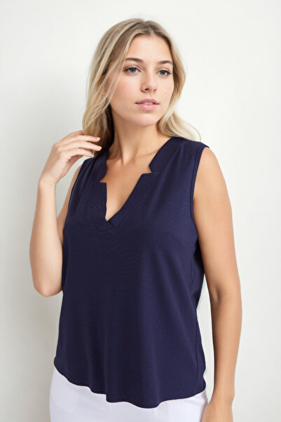 Vitrin Блуза с V-образно деколте и нулеви ръкави