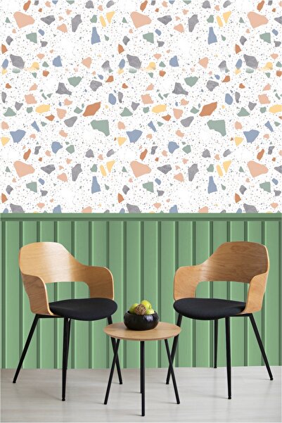 Bigaimaj Фольга для обшивки стін з самоклеючим покриттям, з малюнком під дерево та тераццо