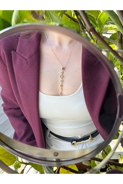 Store Melis Goeral Colored Stone Steel Necklace