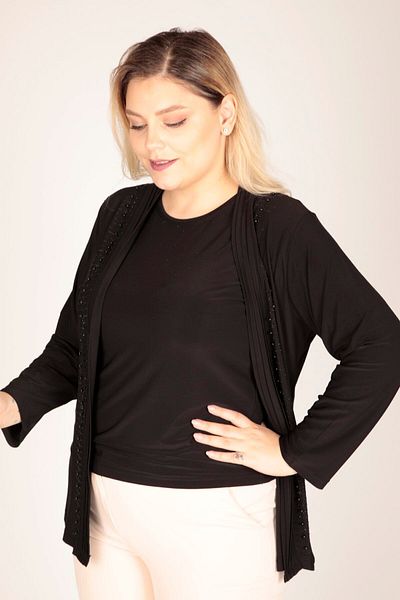 TRENDSE Set interior-exterior dublu pentru femei, cu pietre și perle, set elegant pentru nuntă, rochie de seară