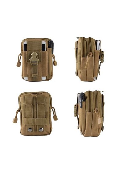 Depox Geanta tactica militara, poliester, capacitate 1 l, 18 cm, bej