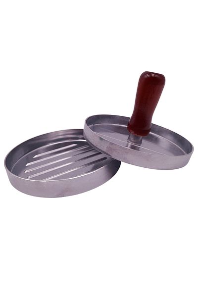 Depox Manual Burger Press, Exquisite Chef, Aluminum, 11.5 Cm, Silver